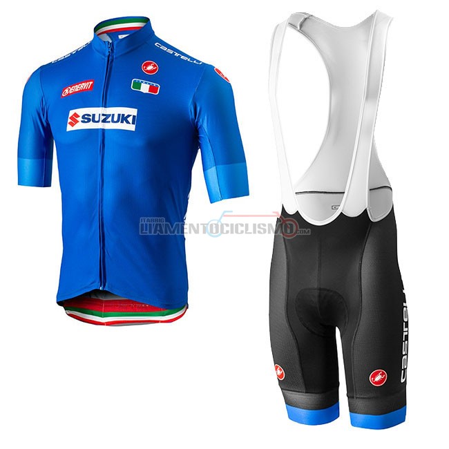 Abbigliamento Ciclismo Italia Manica Corta 2018 Blu(1)